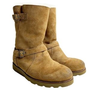 Ugg waterproof ankle fur lined buckle boots